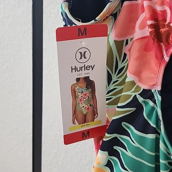 NWT Hurley Women's Swim Suit one-piece floral print Medium - Picture 5 of 6
